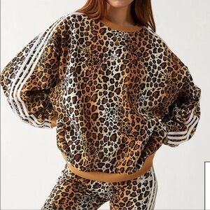 ADIDAS Oversized Leopard Print Sweatshirt